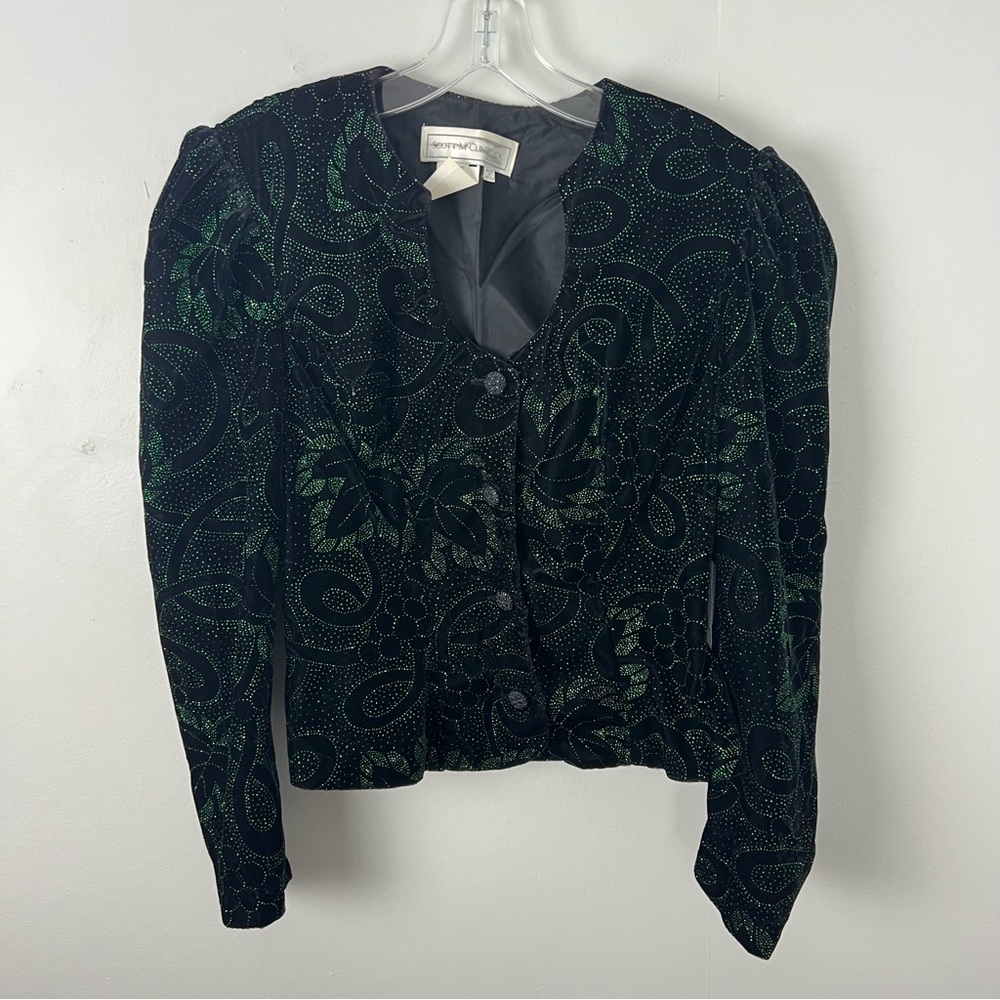 Scott McClintock Vintage Velvet Embellished Top